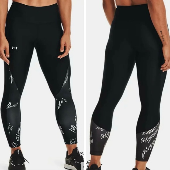 Under Armour Women’s Leggings - Ankle Length - Black w/Script - Medium - Picture 1 of 7